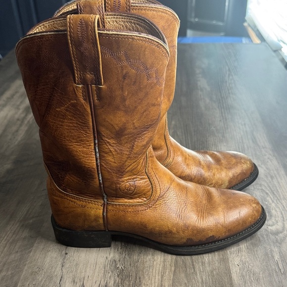 Ariat Tan Leather Cowboy Boots - Picture 7 of 8